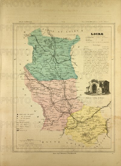 MAP OF LOIRE, FRANCE