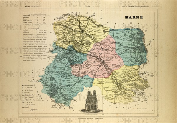 MAP OF MARNE, FRANCE