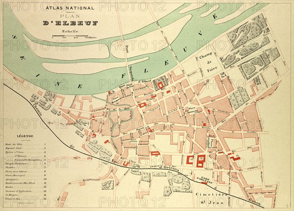 MAP OF ELBEUF, FRANCE