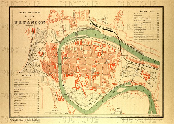 MAP OF BESANÃáON, FRANCE