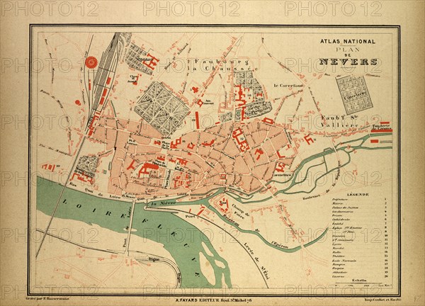 MAP OF NEVERS, FRANCE