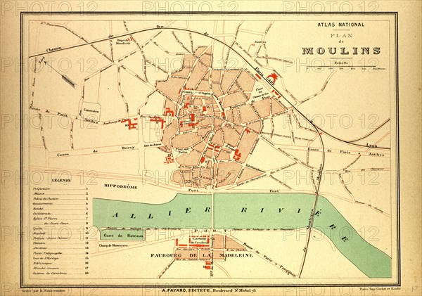 MAP OF MOULINS, FRANCE