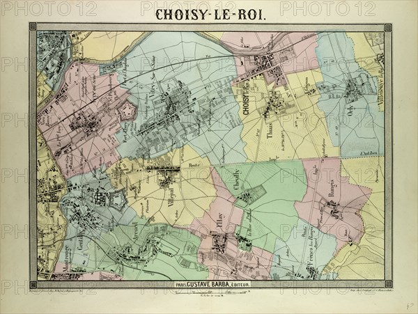 MAP OF CHOISY-LE-ROI, FRANCE