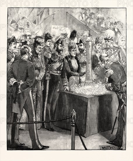 THE PRINCE AND PRINCESS OF WALES OPENING THE NAVAL EXHIBITION.