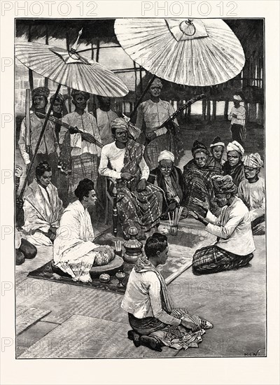 THE KALÊSTATE, UPPER BURMA: THE TSAWBAW, WITH HIS WIVES AND MINISTERS