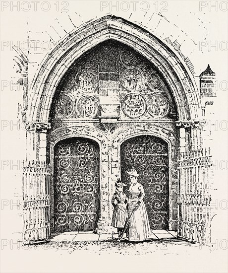 WEST DOORWAY OF THE CHURCH .