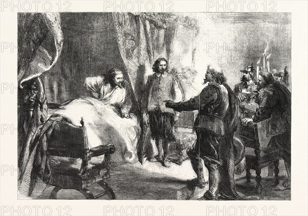 THE SEIZURE OF CHARLES I. AT HOLMBY HOUSE, DRAWN BY JOHN GILBERT