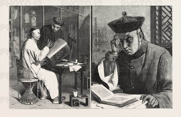 THE LANTERN PAINTER, BY M. THEODORE DELAMARRE (LEFT), THE OCCIDENTALIST, BY M. THEODORE DELAMARRE (RIGHT)