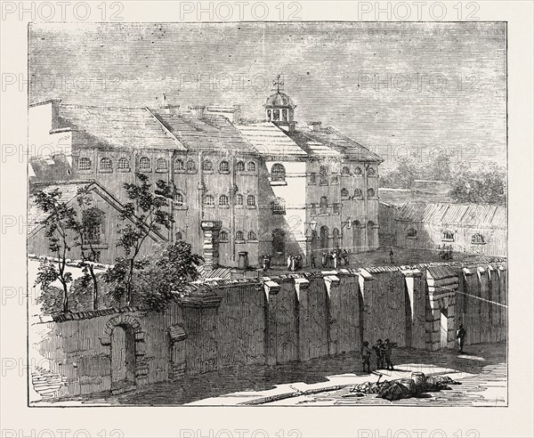 GAOL AT LEWES, IN WHICH THE RUSSIAN PRISONERS ARE CONFINED, 1854