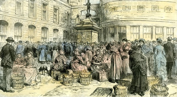 Aberdeen, Butter fair at the Mannie on the Green, 1885, UK