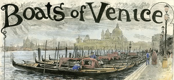 Venice, Gondolas at the station piazza, San Marco, 1892