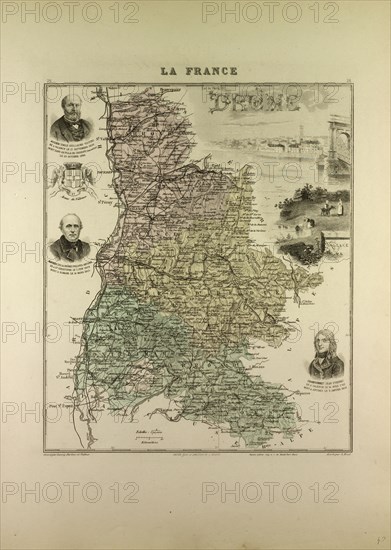 MAP OF DRÃƒâ€ùME, 1896, FRANCE