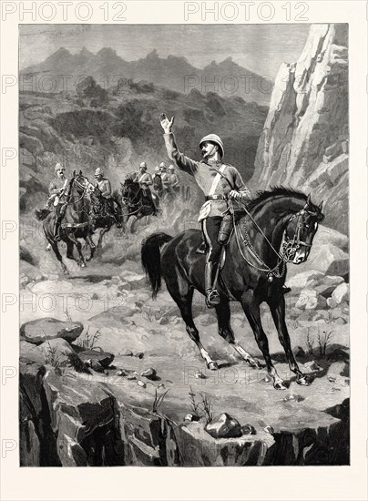 HALT: HORSE ARTILLERY TAKING UP POSITION AT THE MOUTH OF A DEFILE IN NORTHERN INDIA