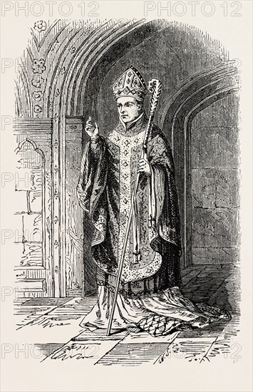COSTUME OF BISHOP OF THE 14TH CENTURY.