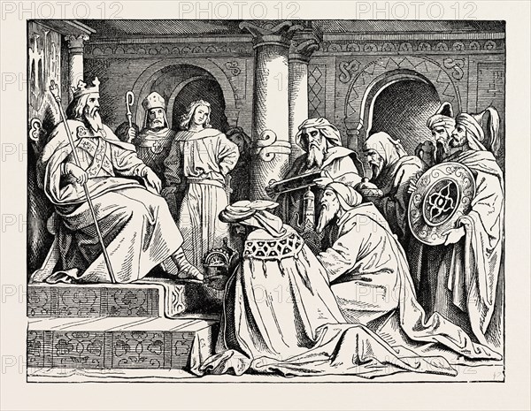 CHARLEMAGNE RECEIVING AMBASSADORS FROM HAROUN AL RASCHID.