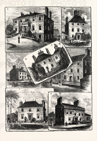 EDINBURGH: 1. BONNINGTON HOUSE; 2. STEWARTFIELD; 3. REDBRAES; 4. SILVERMILLS HOUSE; 5. BROUGHTON HALL; 6. POWDER HALL; 7. CANONMILLS HOUSE