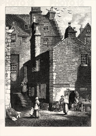 EDINBURGH: GRANT'S SQUARE, 1851, LEITH, THE SQUARE IN WHICH EXISTED THE OLD PARLIAMENT ONCE OCCUPIED IN MARY'S TIME