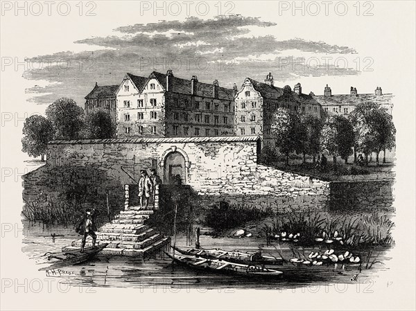 THE TEMPLE STAIRS, 1680, LONDON