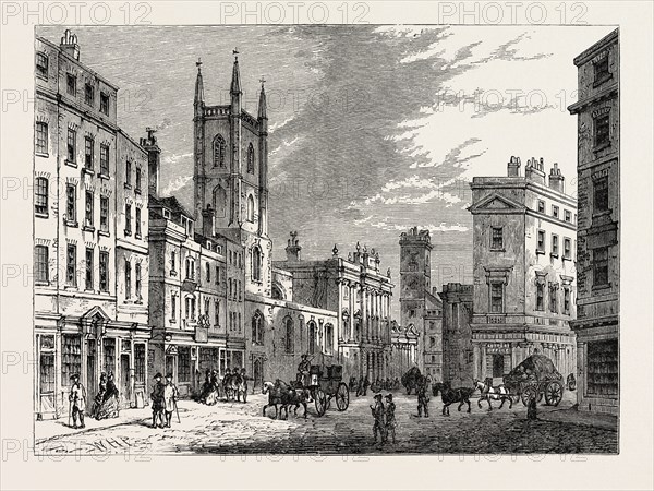 THE OLD BANK, LOOKING FROM THE MANSION HOUSE, 1730, LONDON