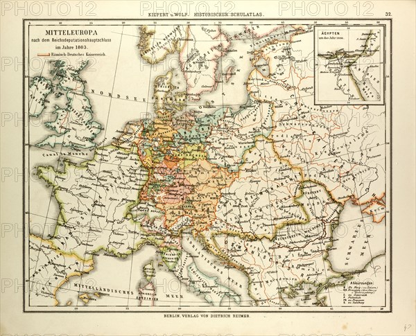 MAP OF CENTRAL EUROPE IN 1803
