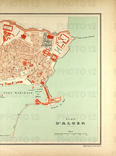 MAP OF ALGIERS, ALGERIA