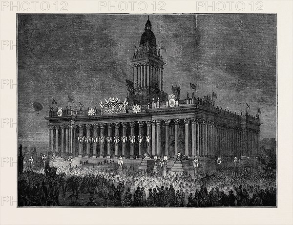 PRINCE ARTHUR AT LEEDS: THE TOWNHALL ILLUMINATED