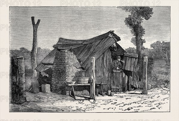 SKETCHES FROM AUSTRALIA IN RELATION TO THE TICHBORNE CASE: HUT IN WHICH THE CLAIMANT IS SAID TO HAVE LIVED AT WAGGA WAGGA