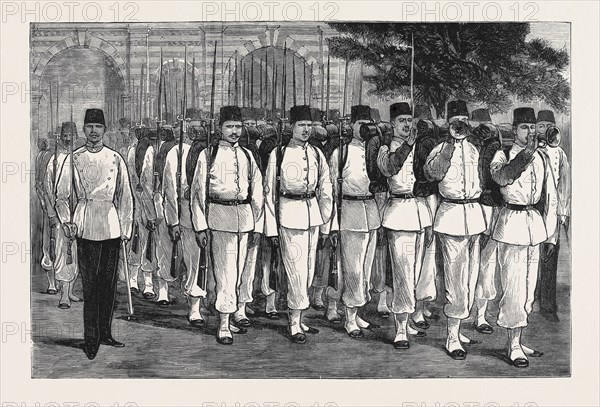 THE CRISIS IN EGYPT: EGYPTIAN TROOPS ON PARADE