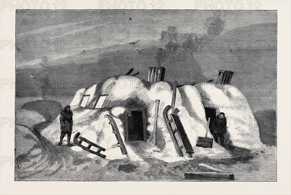THE SURVIVORS OF THE "JEANNETTE" IN SIBERIA: EXTERIOR OF A SIBERIAN CONVICT HUT