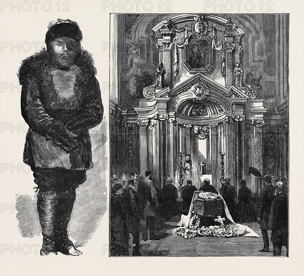 THE LOSS OF THE "JEANNETTE:" LIEUTENANT DANENHOWER (LEFT); THE FUNERAL OF LORD F. CAVENDISH: ADMINISTRATION OF THE SACREMENT IN THE CHAPEL AT CHATSWORTH (RIGHT)