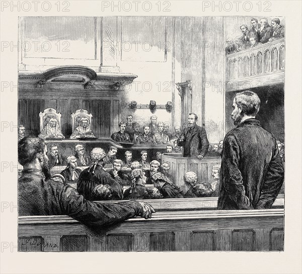 THE OUTRAGE ON THE QUEEN: SCENE IN THE ASSIZE COURT, READING, DURING THE STATE TRIAL OF RODERICK MACLEAN