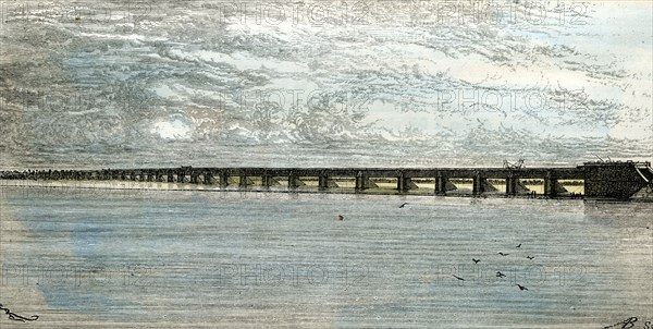 Montreal, Victoria bridge, Canada, 1873