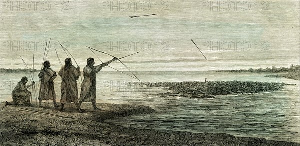 Turtles hunt, 1869, Peru