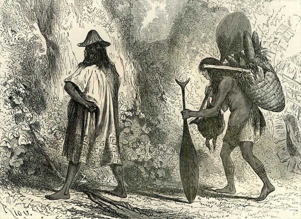 Conibos Man and Woman, 1869, Peru