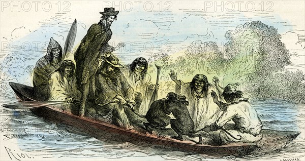 Canoe Fight, 1869, Peru