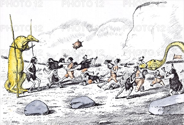 Prehistoric Peep by Reed. The annual Football Match