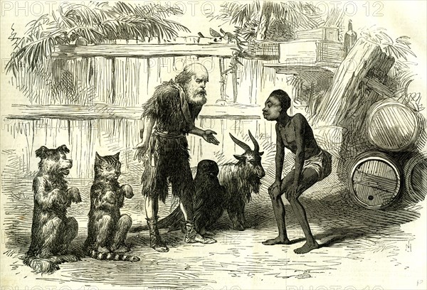 Robinson Crusoe; 1869; or Friday and the Fairies at Covent Garden Theatre; scene from the christmas pantomimes; London; Great Britain