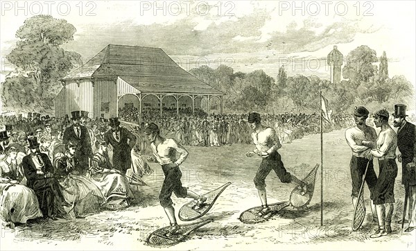 Snow-shoe race at the Crystal Palace; London; U.K.; 1867; London; Great Britain