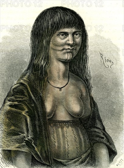 Sipibo woman, Peru, 1869