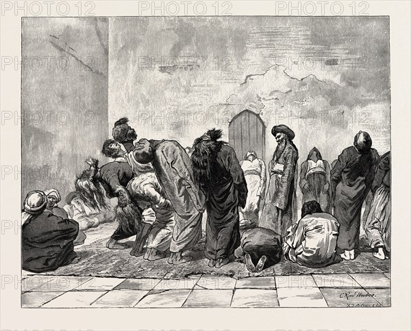 ZIKR WITH INCLINATIONS. Dhikr or Zikr is an Islamic devotional act, Egypt, engraving 1879
