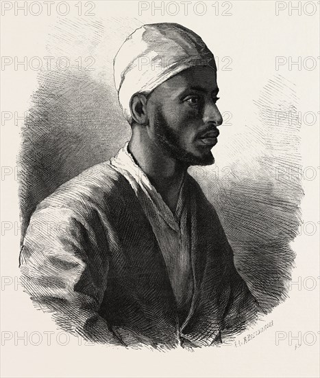 FELLAH OF EL-KAB. Egypt, engraving 1879