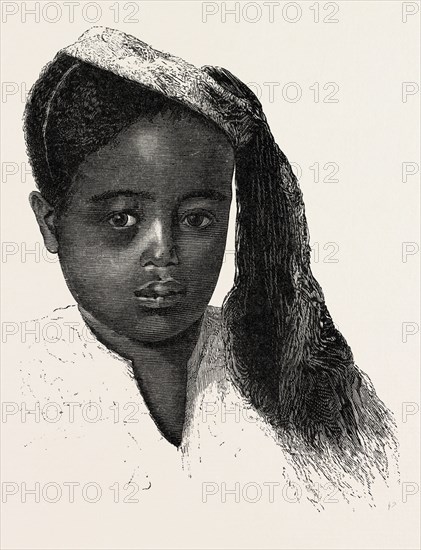 NUBIAN BOY OF GOOD FAMILY.  Egypt, engraving 1879