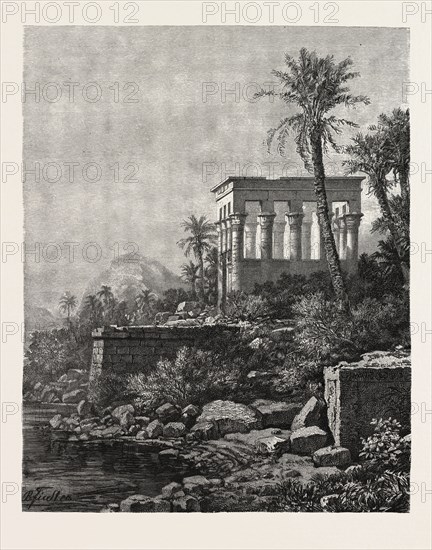 THE KIOSK ON THE ISLAND OF PHILAE. Egypt, engraving 1879