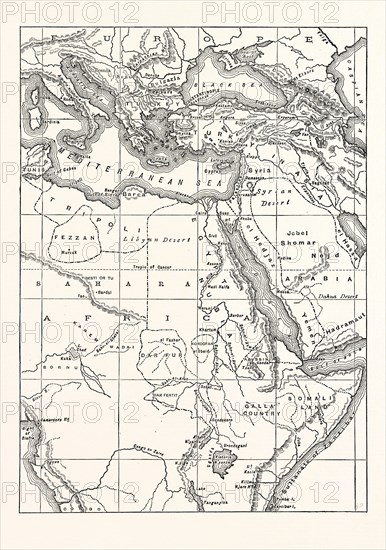 MAP OF SOUTH EASTERN EUROPE, WESTERN ASIA, AND NORTHERN AND CENTRAL AFRICA