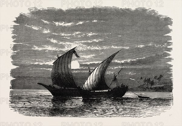 ARAB DHOWS ON THE RED SEA. Dhow is the generic name of a number of traditional sailing vessels with one or more masts with lateen sails used in the Red Sea and Indian Ocean region.