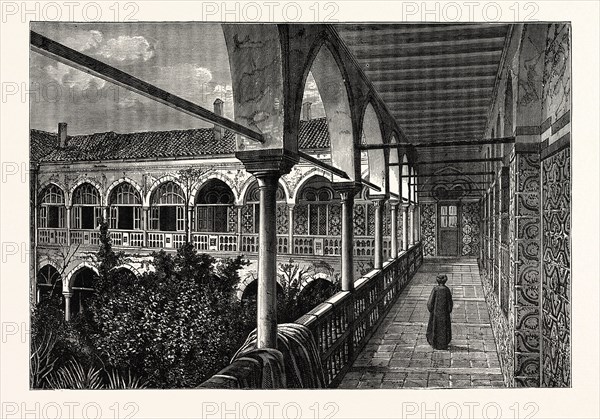 A GALLERY IN THE PALACE AT CONSTANTINE, ALGERIA