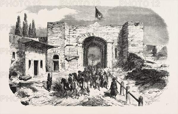 Headquarters of Omer Pasha-Soukoum Kale. 1855. Engraving