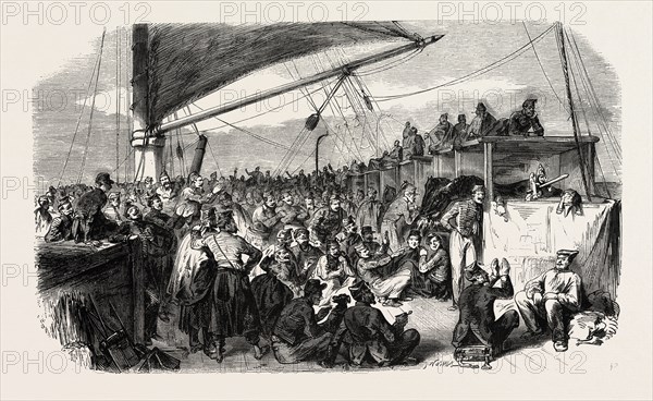 The Army of the Orient: Comedy, 1855. Engraving