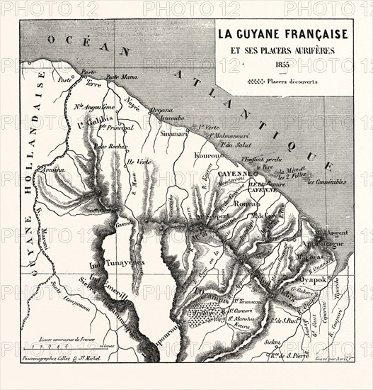 FRENCH GUIANA, 1855. Engraving