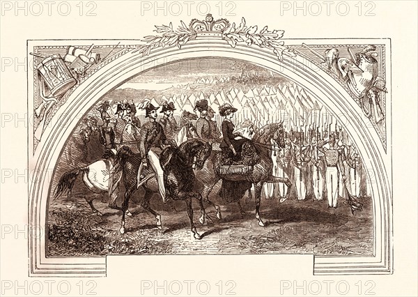 REVIEW AT CHOBHAM BY QUEEN VICTORIA, AUGUST, 1853. Chobham is a village and civil parish in the Borough of Surrey Heath in Surrey, England, UK, britain, british, europe, united kingdom, great britain, european